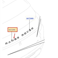 LR094561 Emblema-lipdukas RANGE (galinis)(RR Evoque) LR094561 Emblema-lipdukas RANGE (galinis)(RR Evoque)